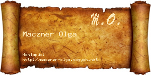 Maczner Olga névjegykártya